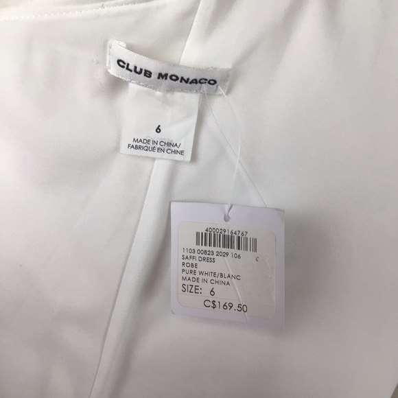 BNWT CLUB MONACO White One Shoulder Dress Size 6 - Picture 7 of 7